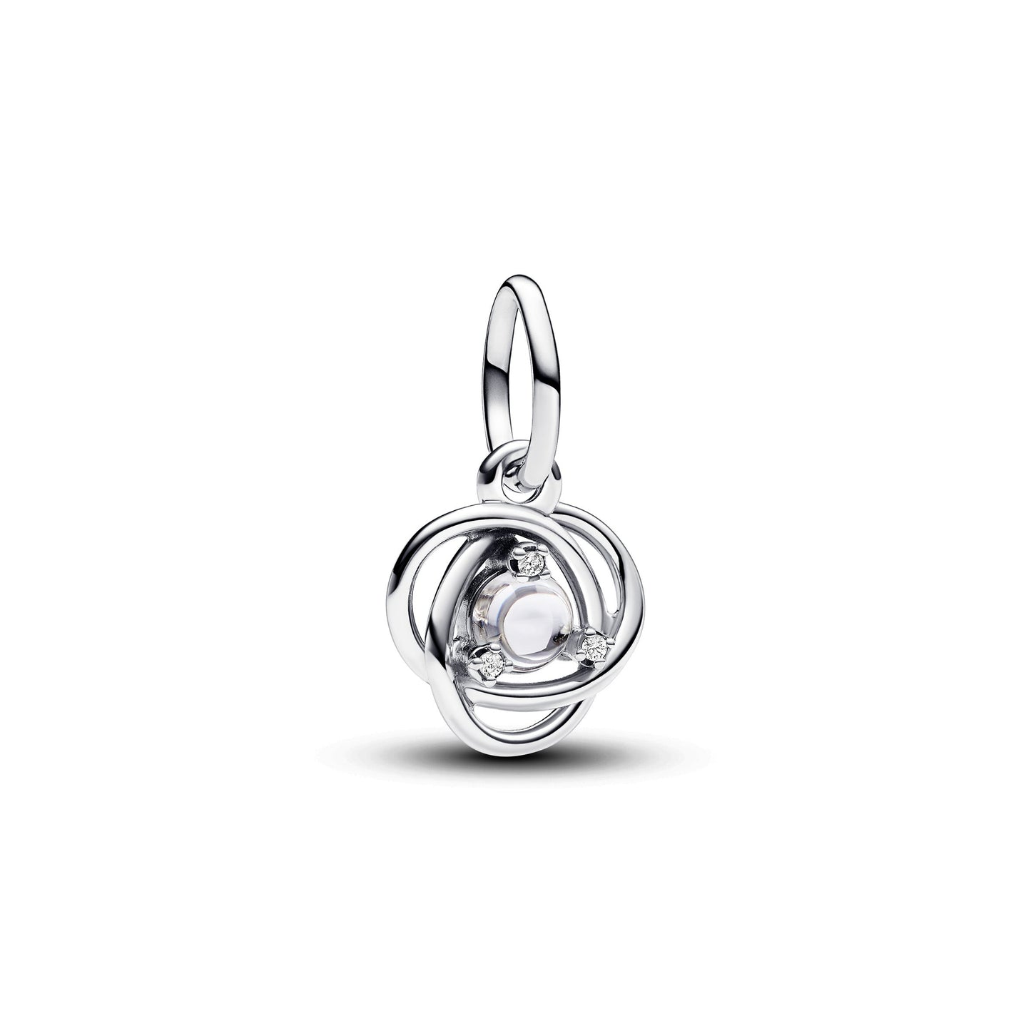 April Clear Eternity Circle Dangle Charm