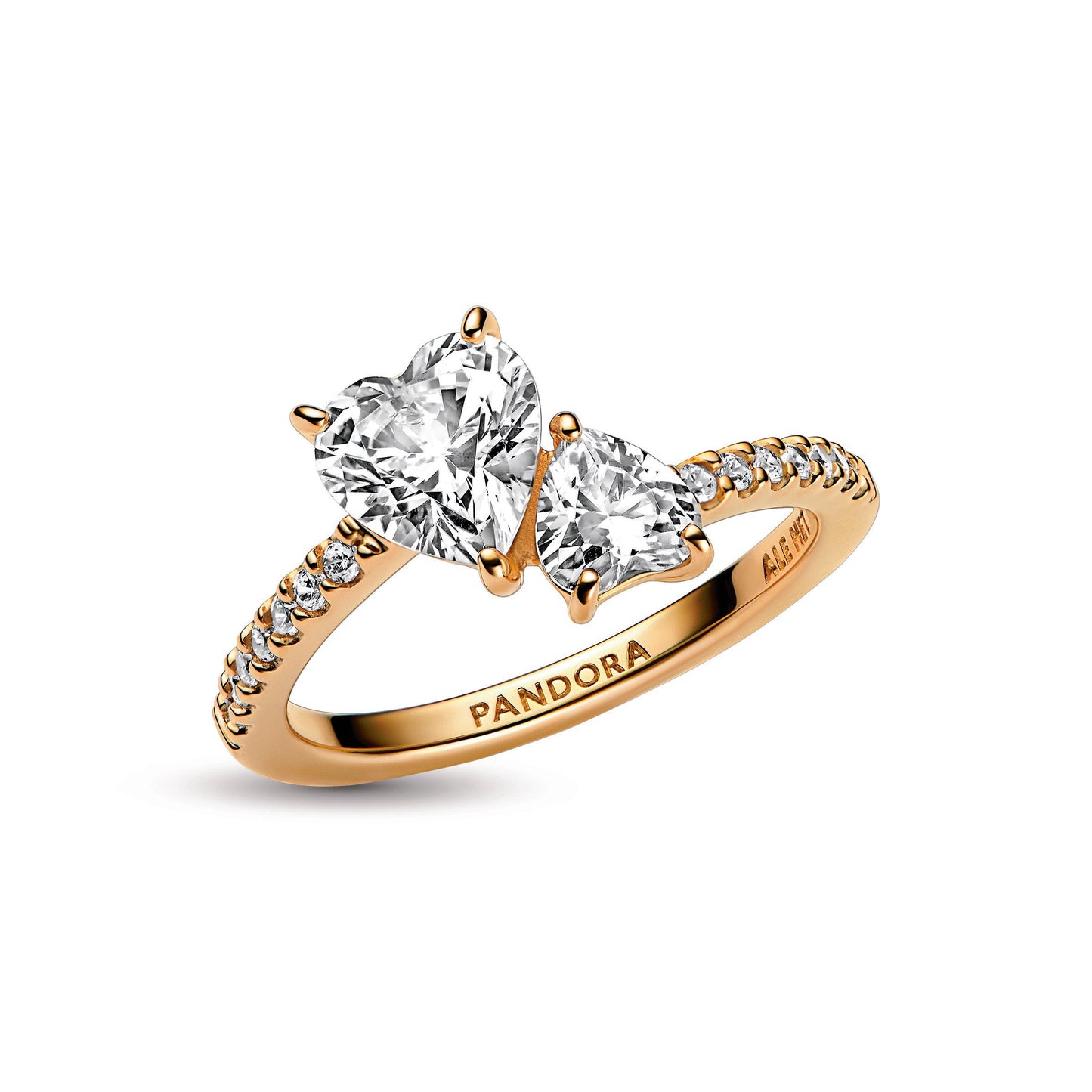 Double Heart Sparkling Ring