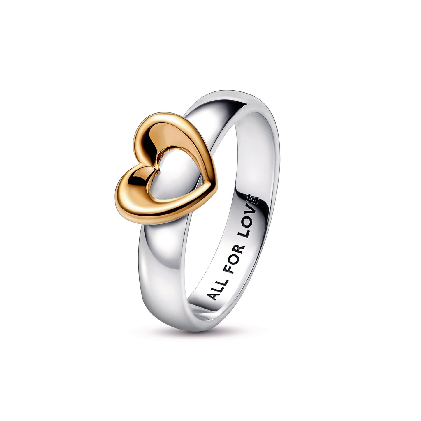 Radiant Two-tone Sliding Heart Ring