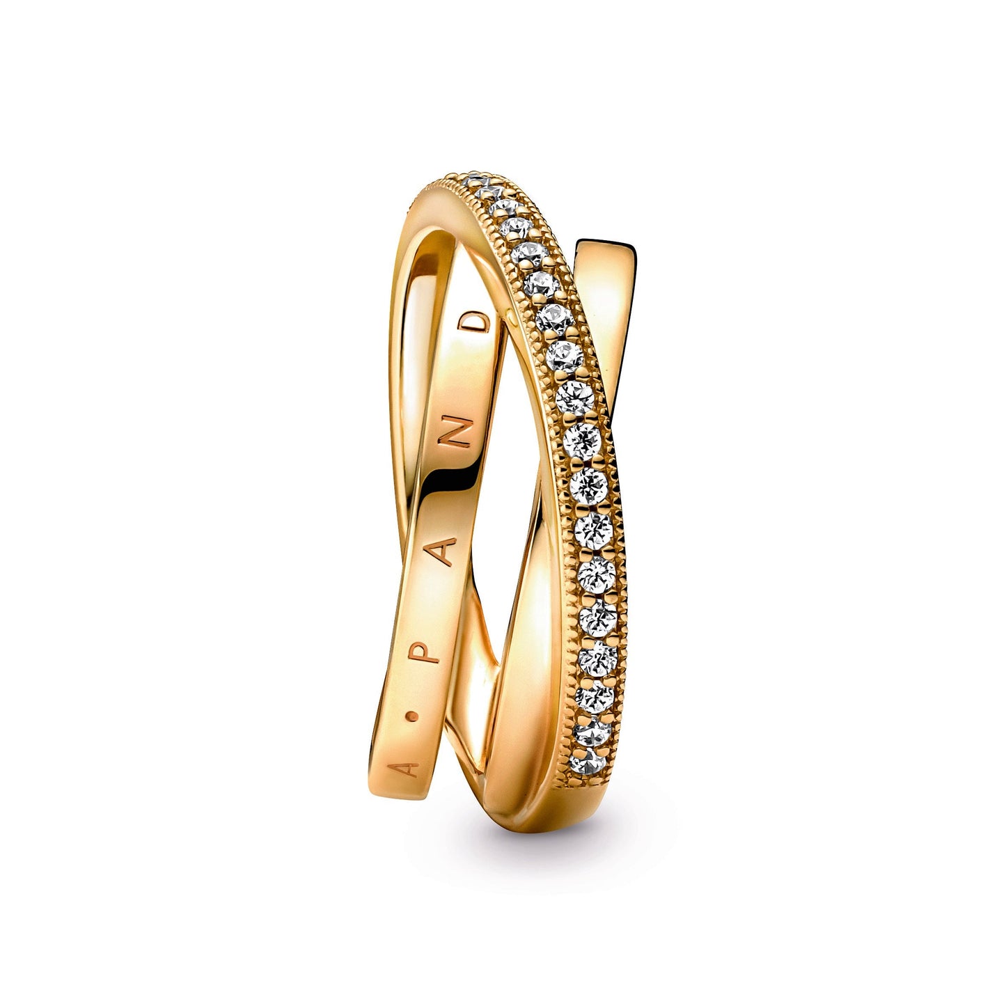 Crossover Pavé Triple Band Ring