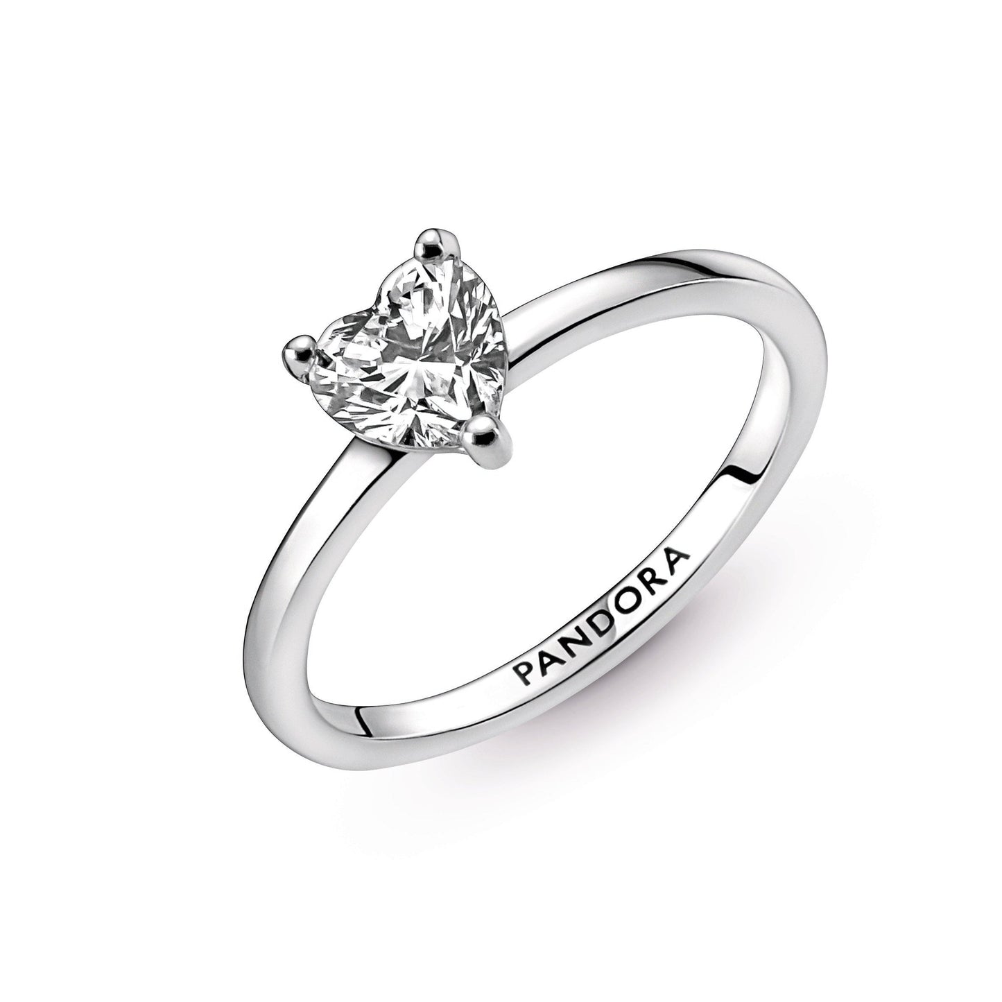 Sparkling Heart Solitaire Ring