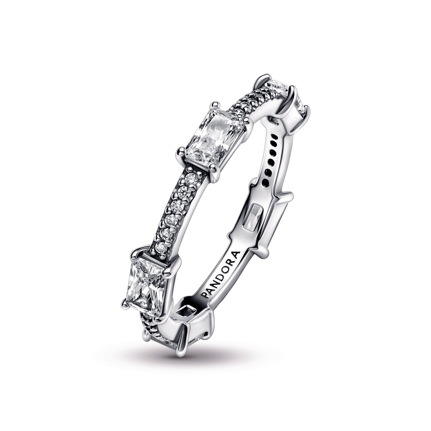 Rectangular Bars Sparkling Pavé Ring