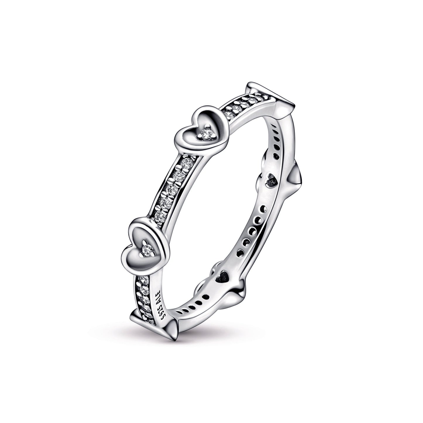 Radiant Sparkling Hearts Ring