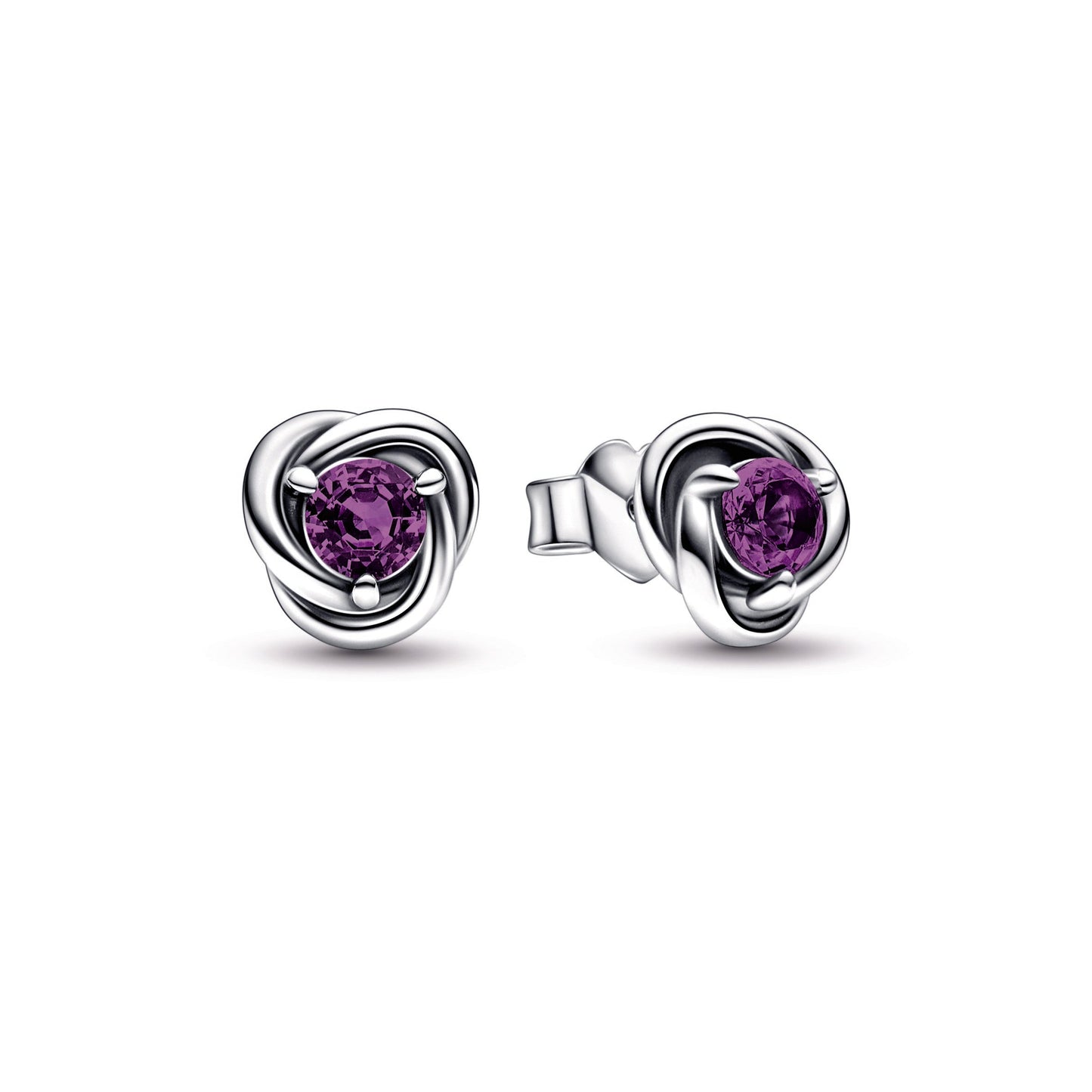 Purple Eternity Circle Stud Earrings