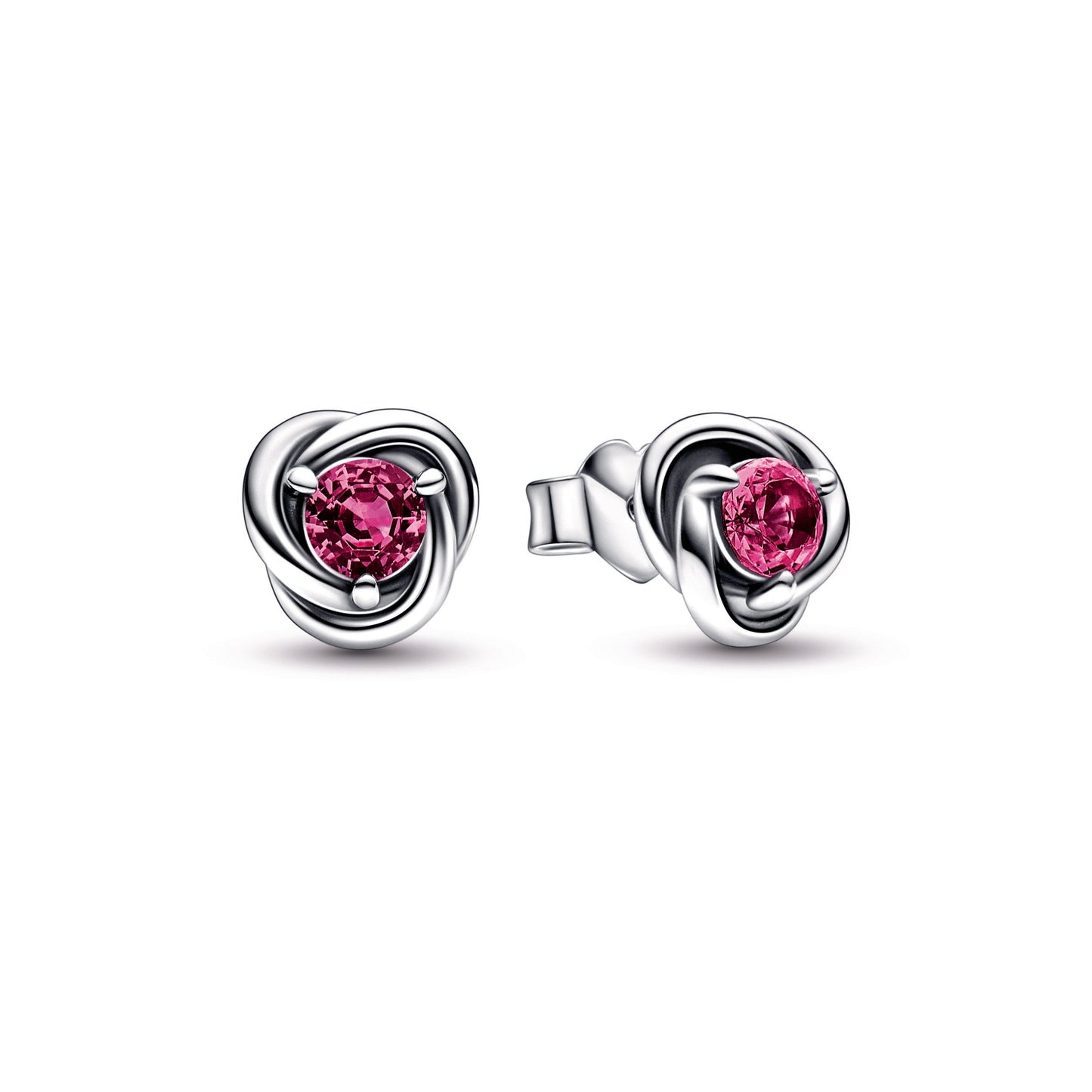 Pink Eternity Circle Stud Earrings