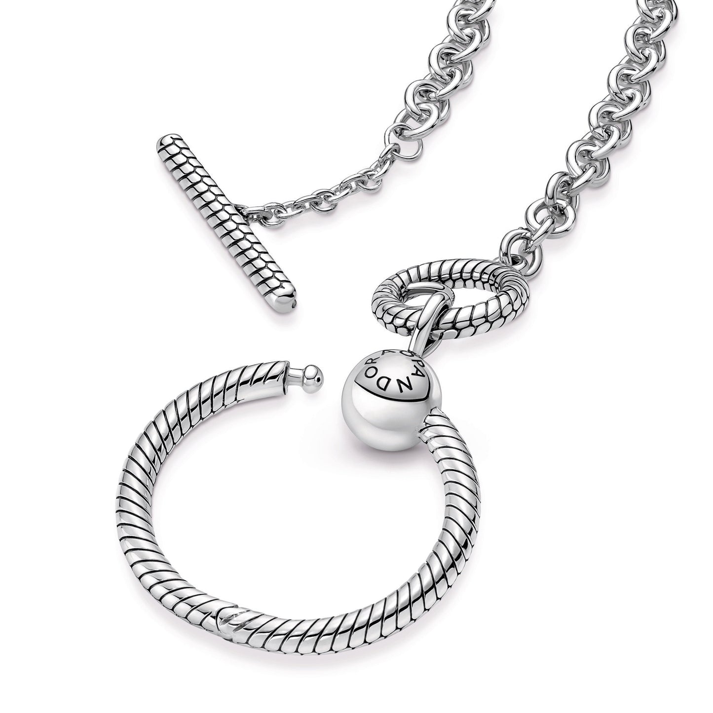 Pandora Moments O Pendant T-bar Necklace
