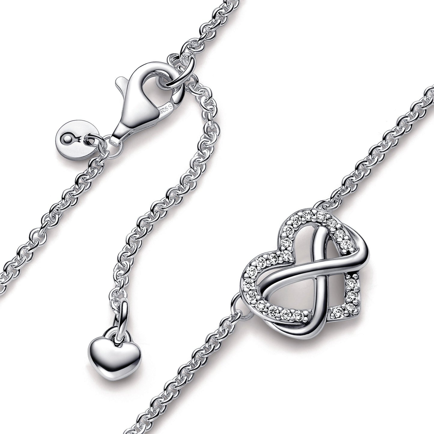 Sparkling Infinity Heart Collier Necklace
