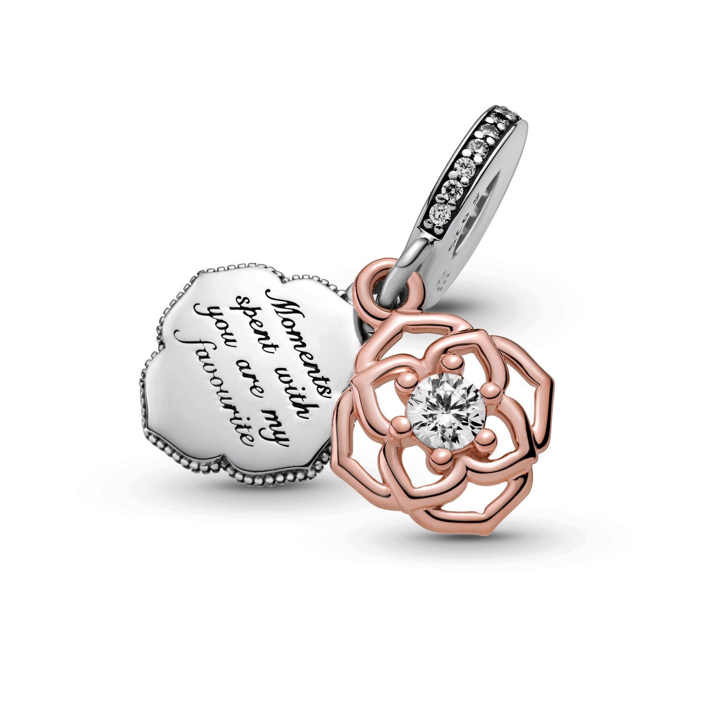 Two-tone Rose Dangle Charm