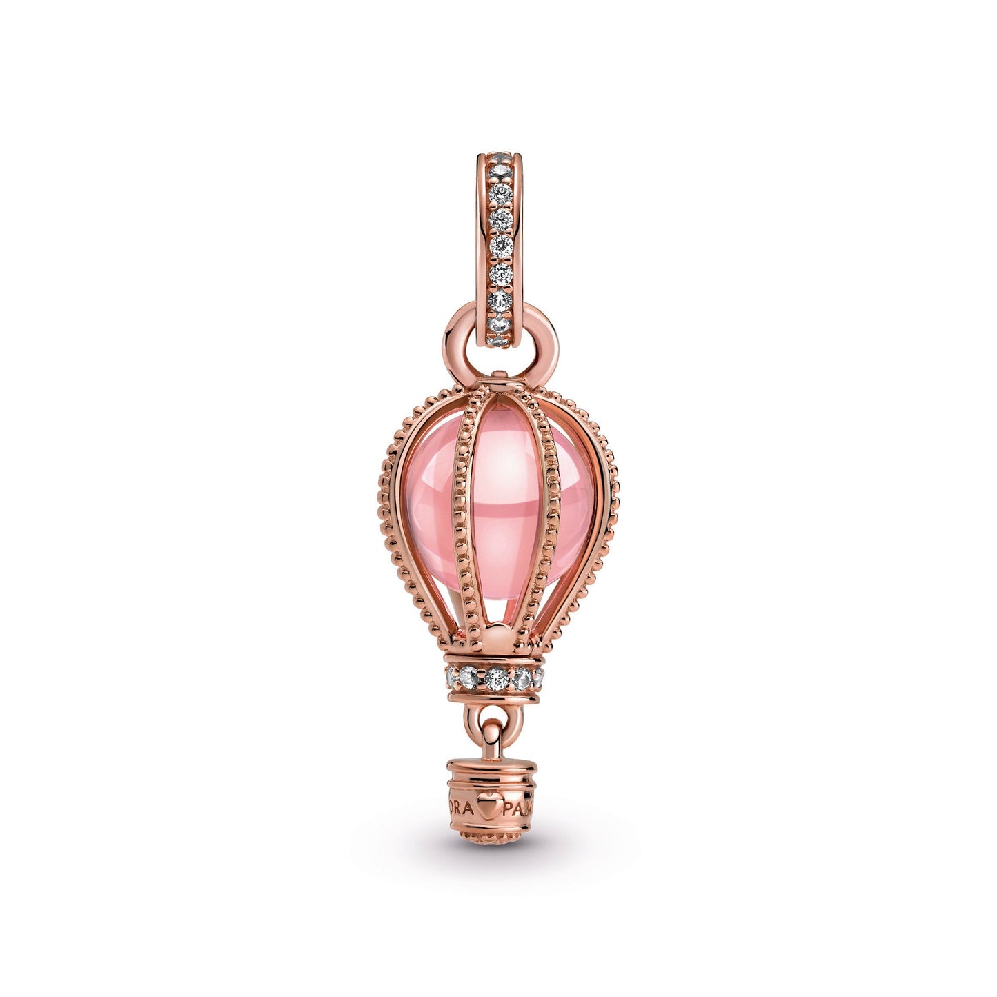Sparkling Pink Hot Air Balloon Dangle Charm