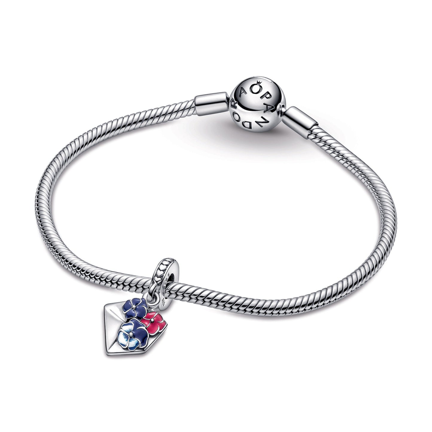 Pansy Flower Envelope Dangle Charm