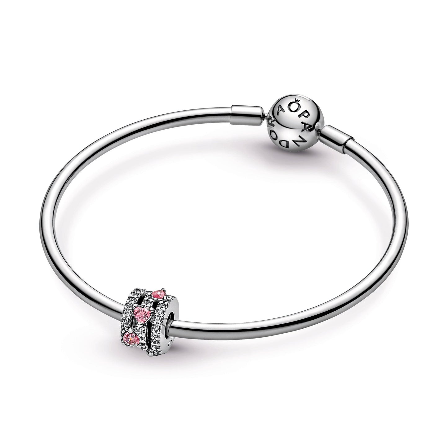 Sparkling Triple Halo Hearts Charm
