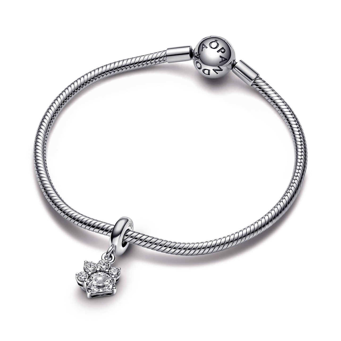 Sparkling Pet Paw Print Dangle Charm