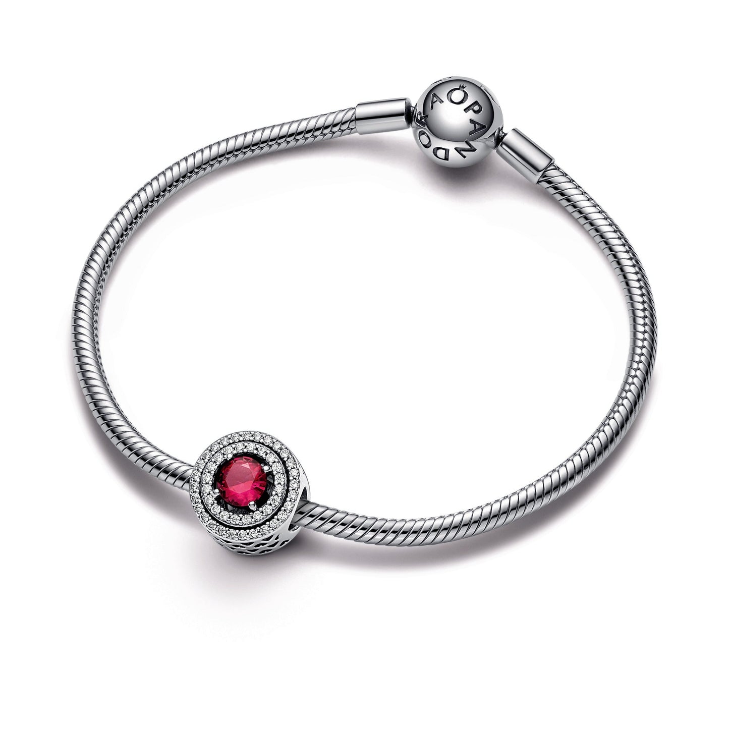 Red Sparkling Levelled Round Charm