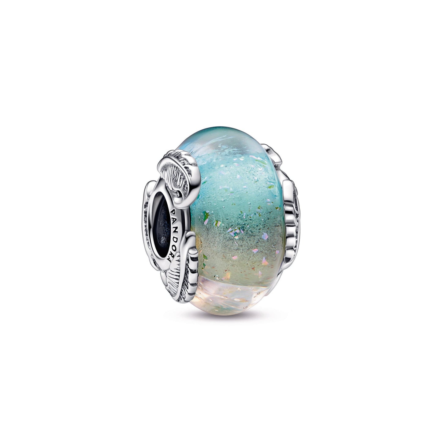 Multicolour Murano Glass & Curved Feather Charm