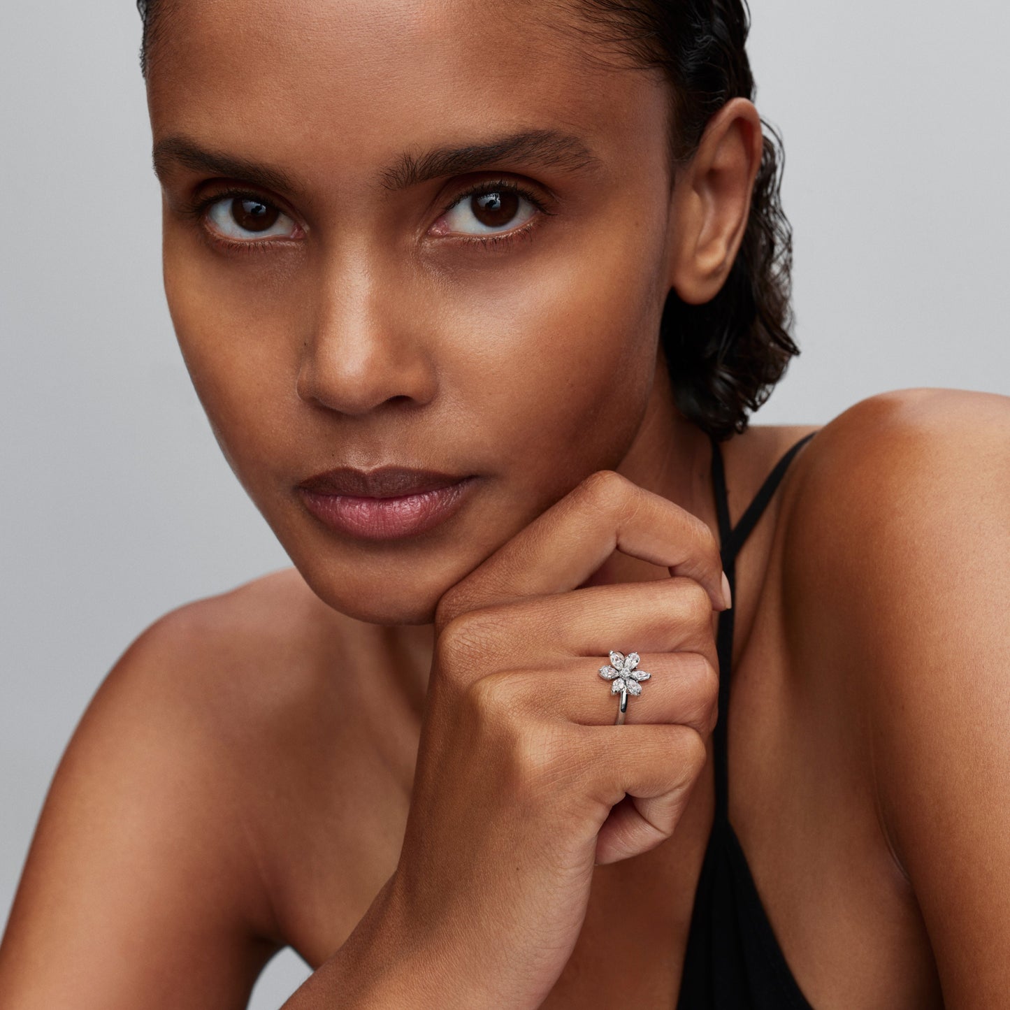 Herbarium Sparkling Flower Cocktail Ring
