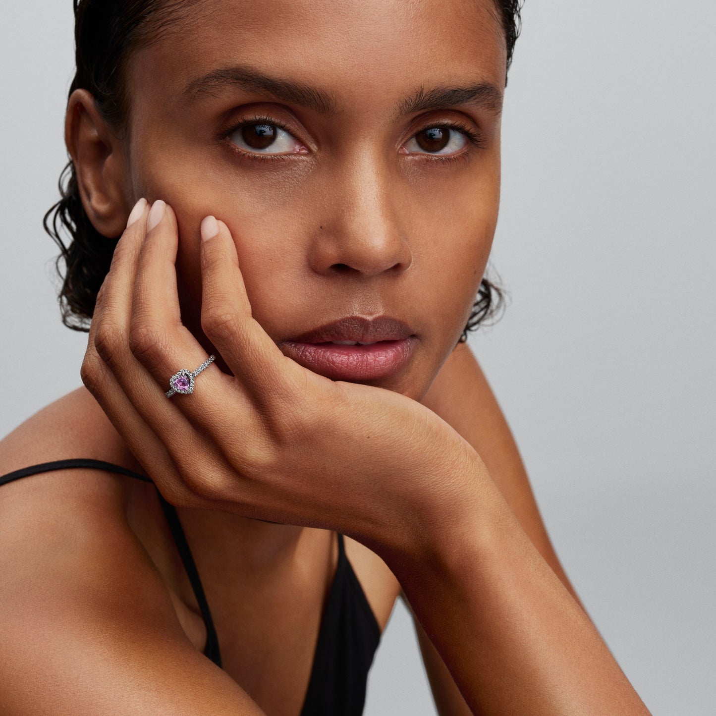 Elevated Light Purple Heart Ring