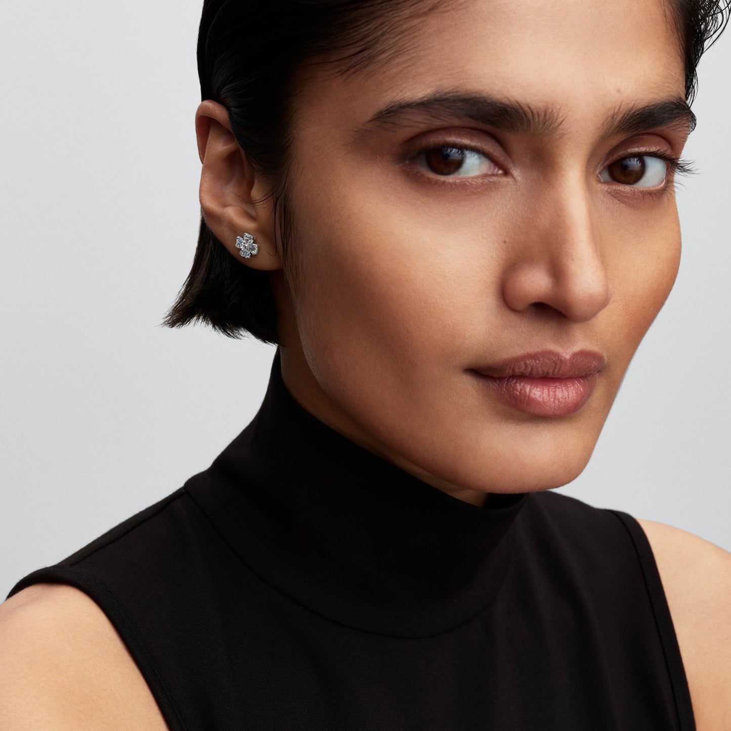 Sparkling Lucky Clover Stud Earrings