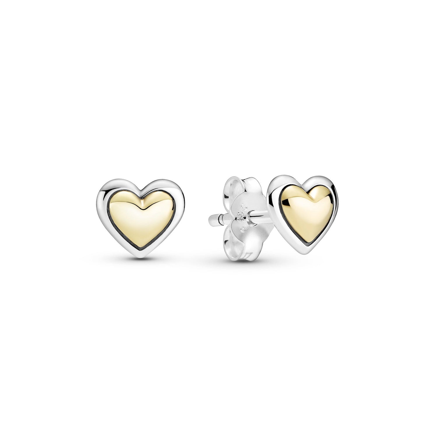 Heart Sterling Silver and 14k Gold Necklace & Earring Jewellery Set