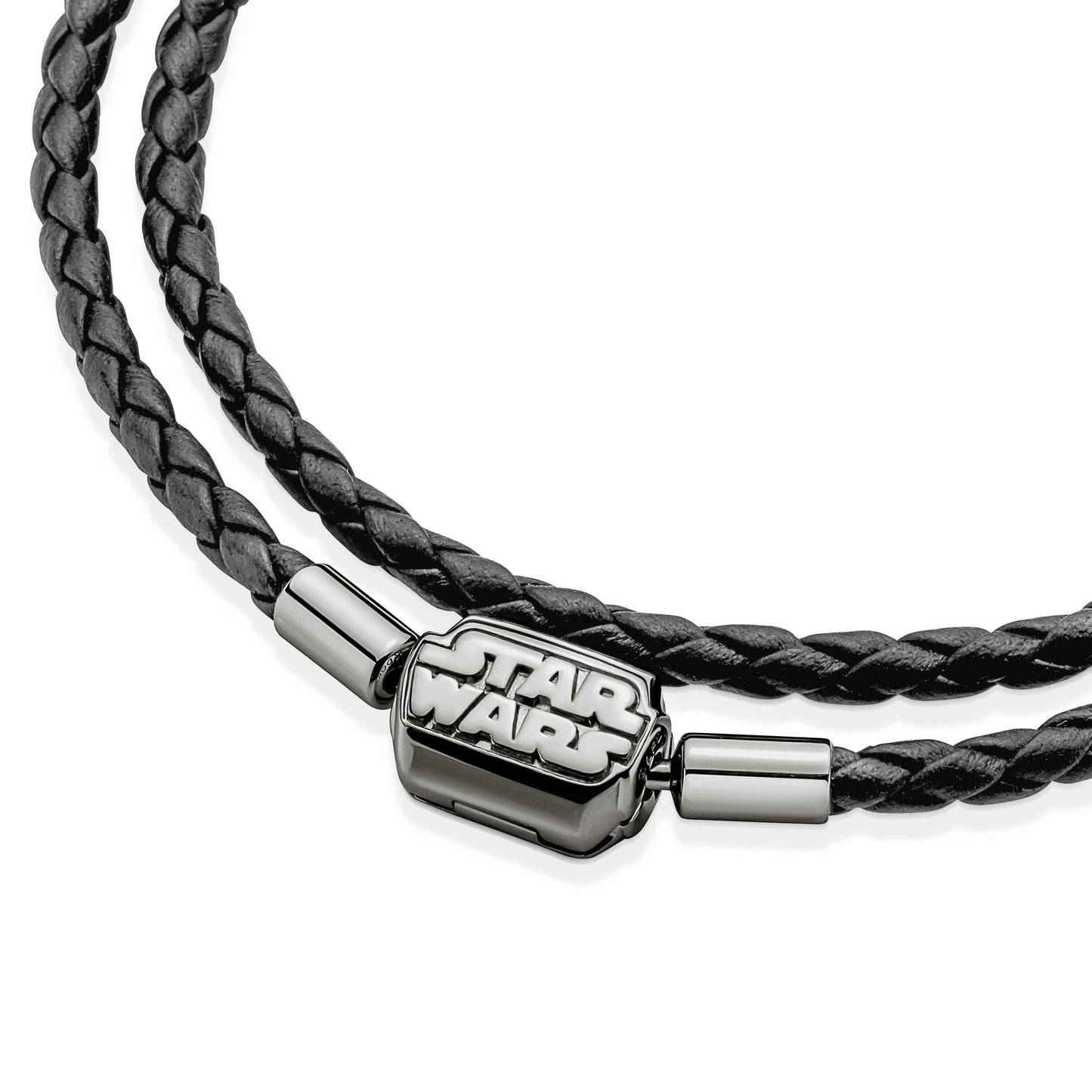 Pandora Moments Star Wars™ Clasp Double Black Leather Bracelet