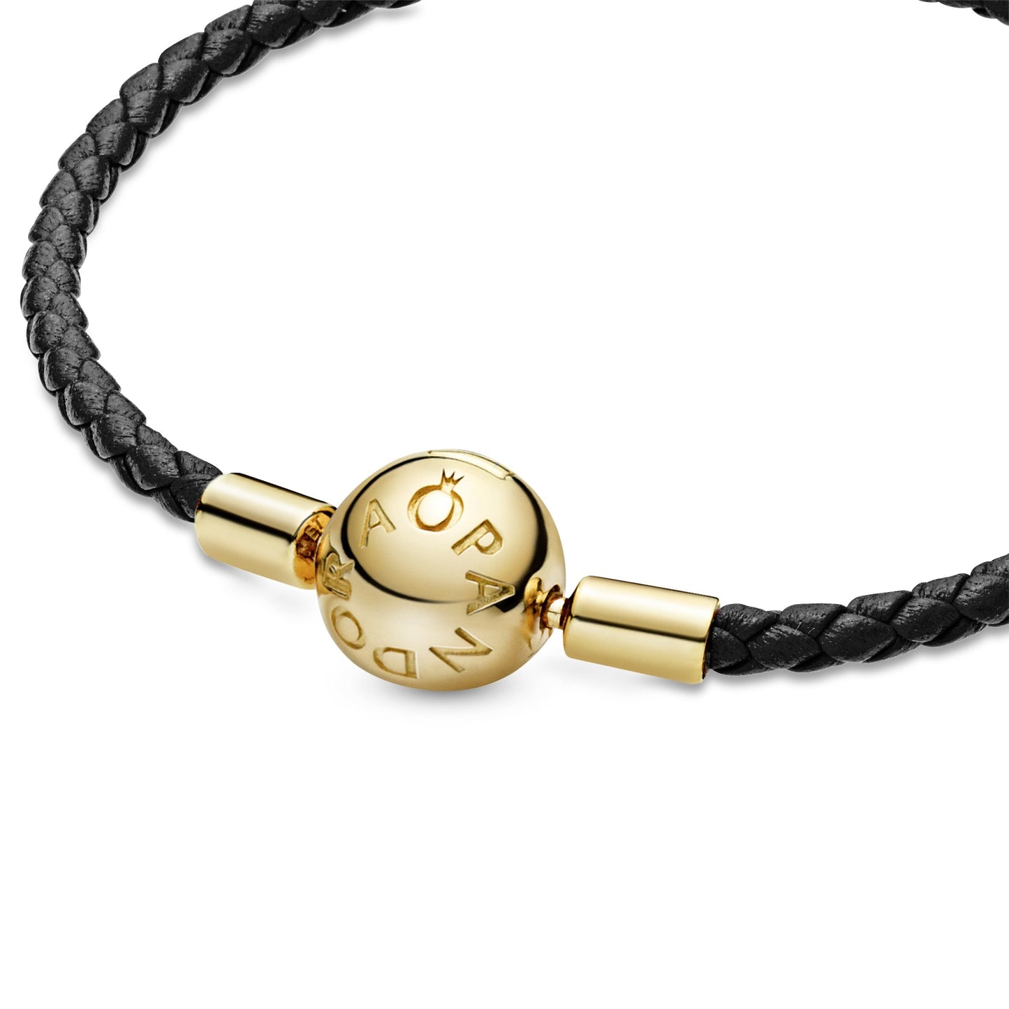 Pandora Moments Black Woven Leather Bracelet