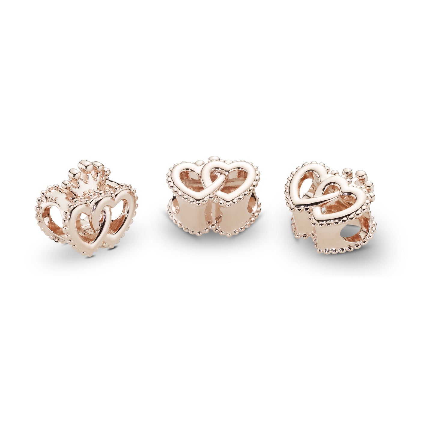 Crown and Entwined Hearts Charm