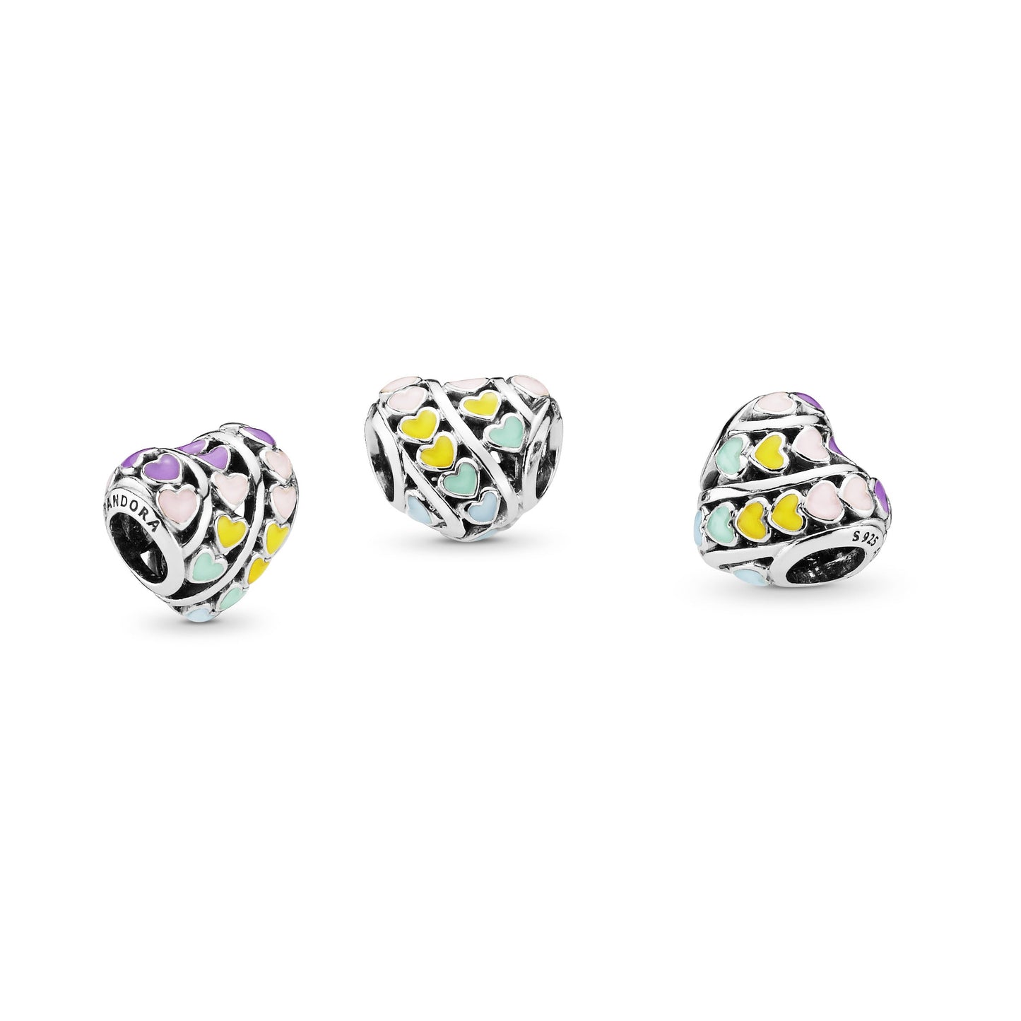 Rainbow Hearts Charm