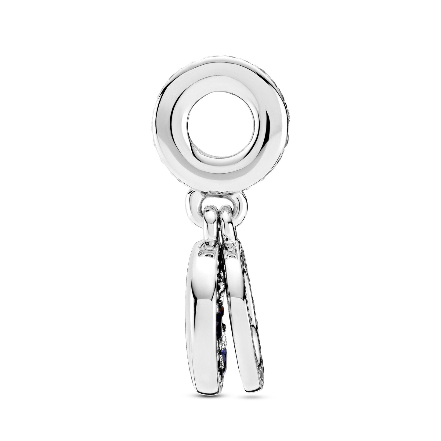 Sparkling Blue Disc Double Dangle Charm