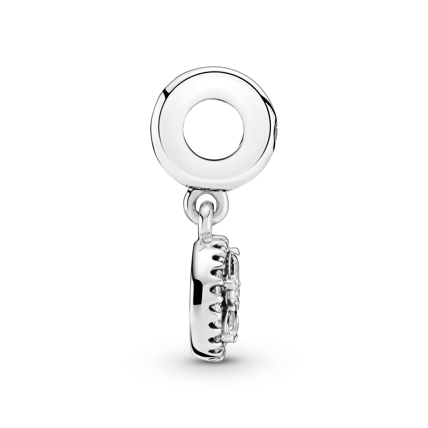 Sparkling Snowflake Circle Dangle Charm