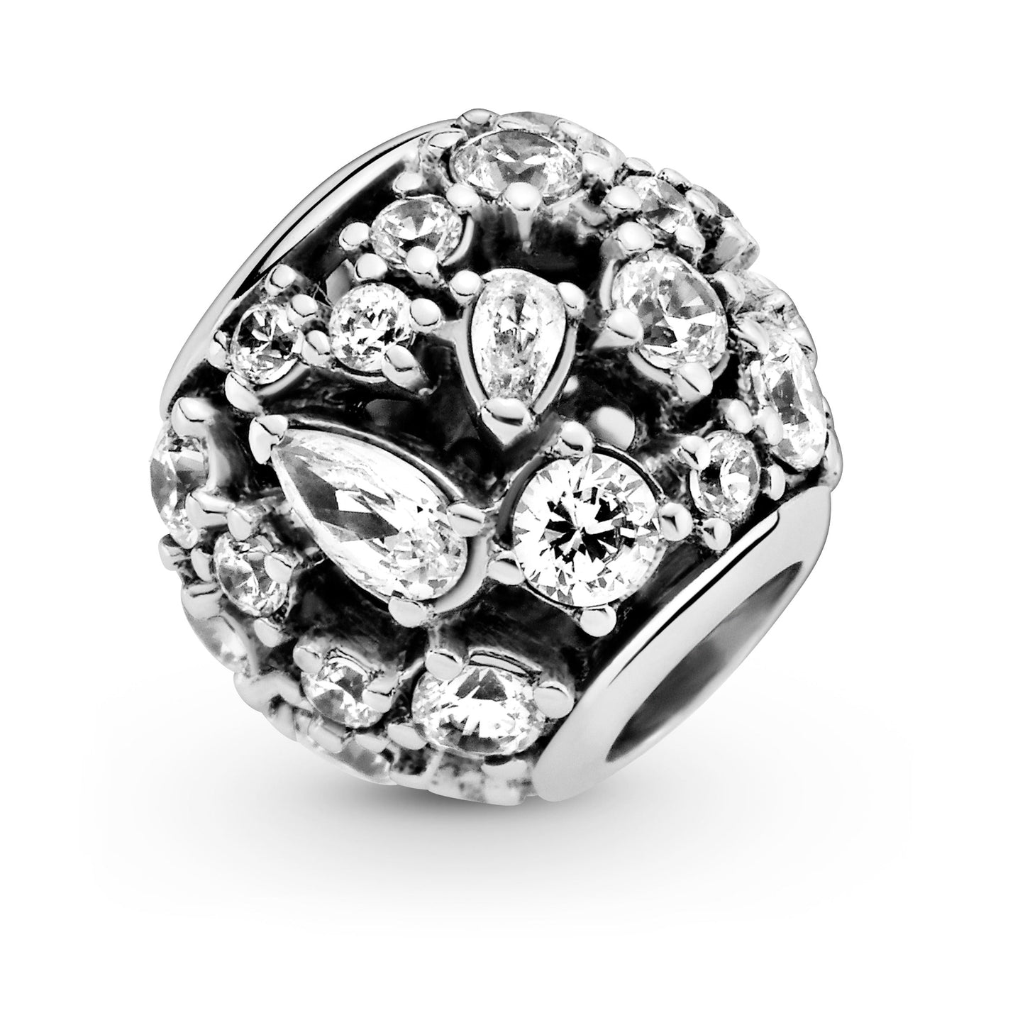 Sparkling Round Openwork Charm