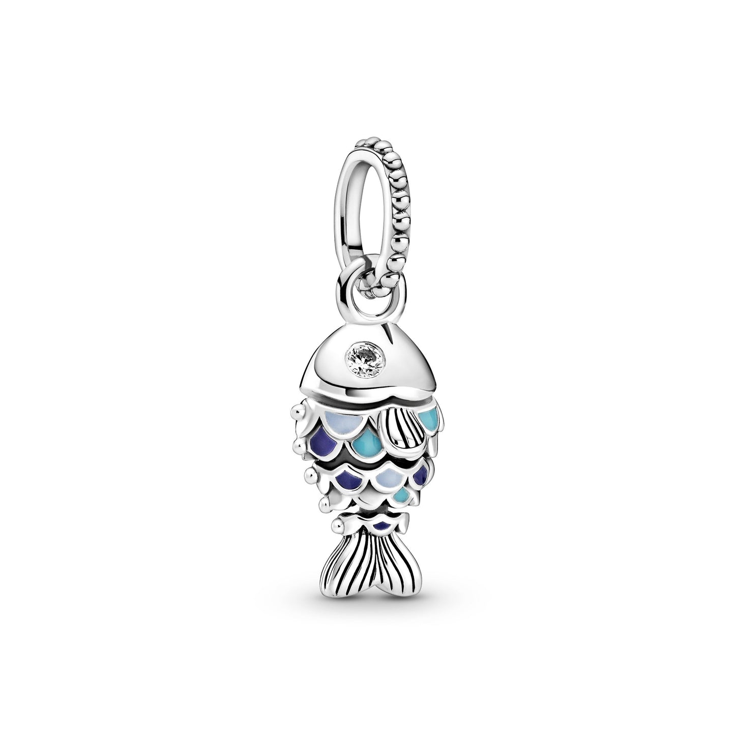 Blue Scaled Fish Dangle Charm