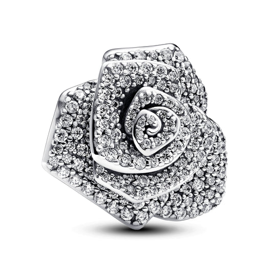 Sparkling Rose in Bloom Oversized Charm