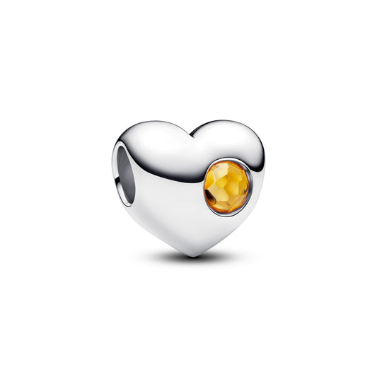 Engravable Honey Stone Heart Charm