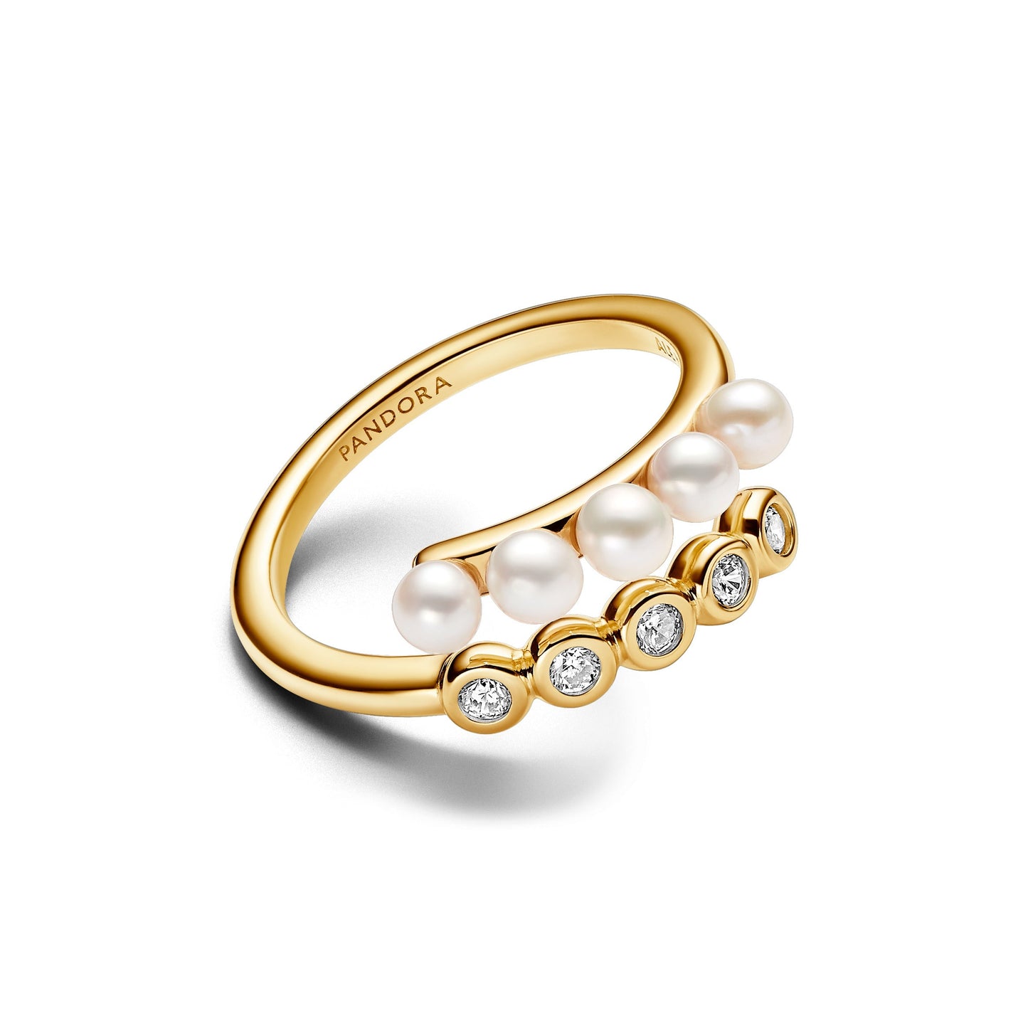 Treated Freshwater Cultured Pearls & Stones Open Ring
