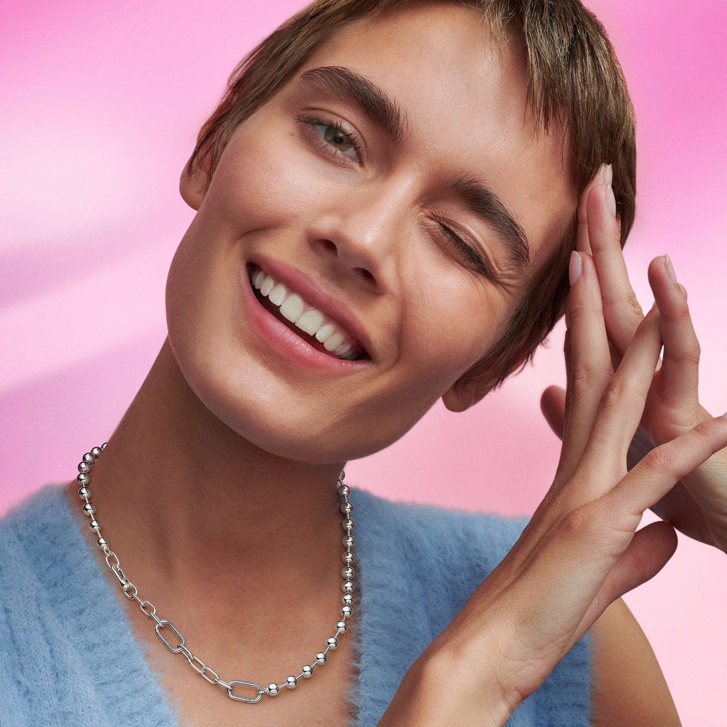 Pandora ME Metal Bead & Link Chain Necklace