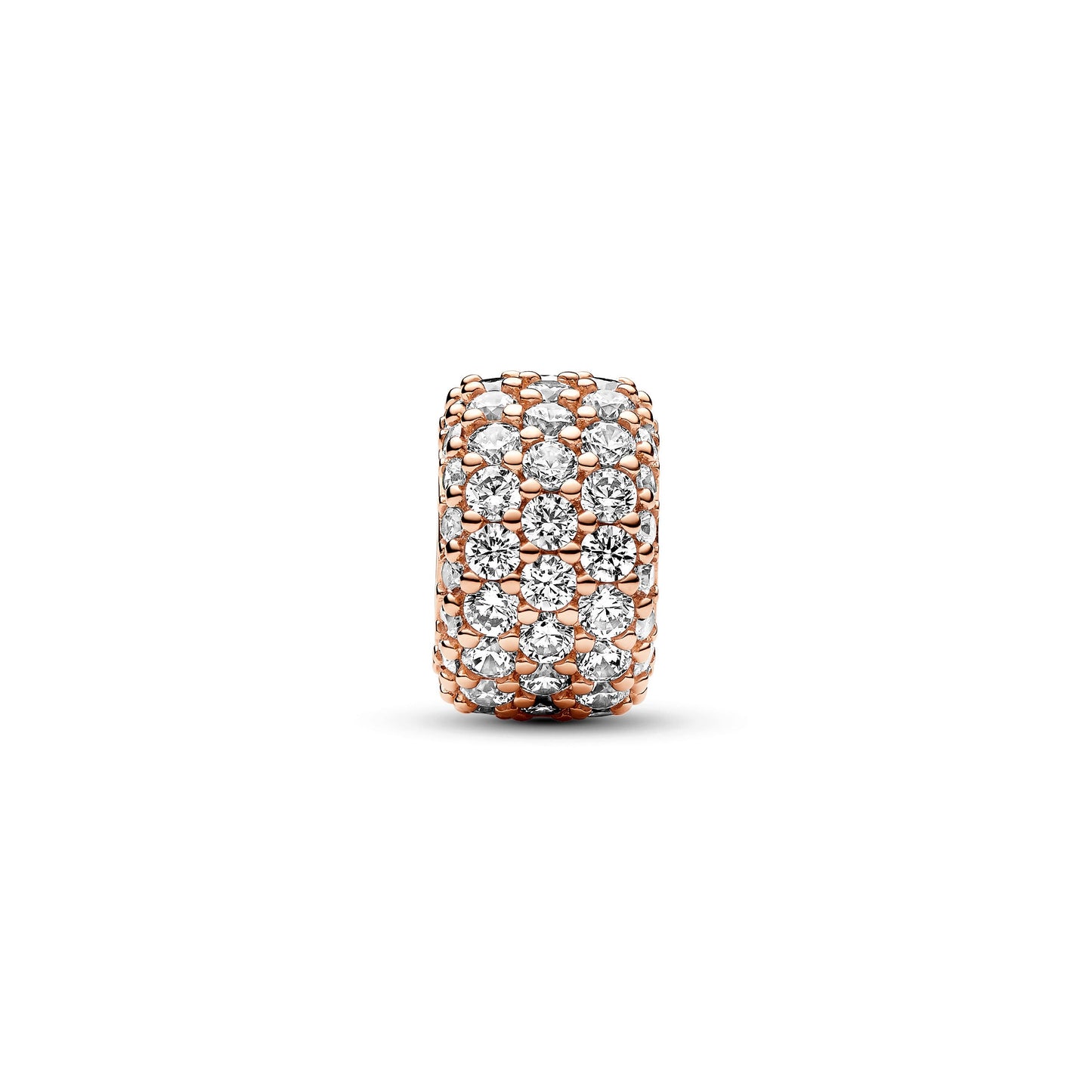 Sparkling Pavé Triple-row Charm in 14k Rose Gold-Plated