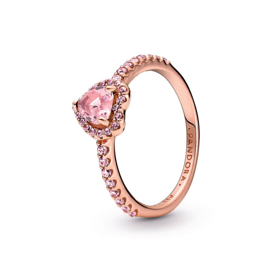 Sparkling Elevated Heart Ring