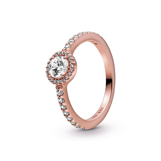 Classic Sparkle Halo Ring