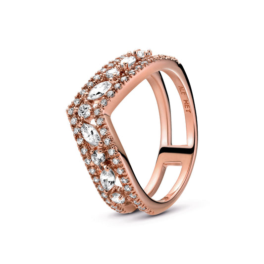 Sparkling Marquise Double Wishbone Ring