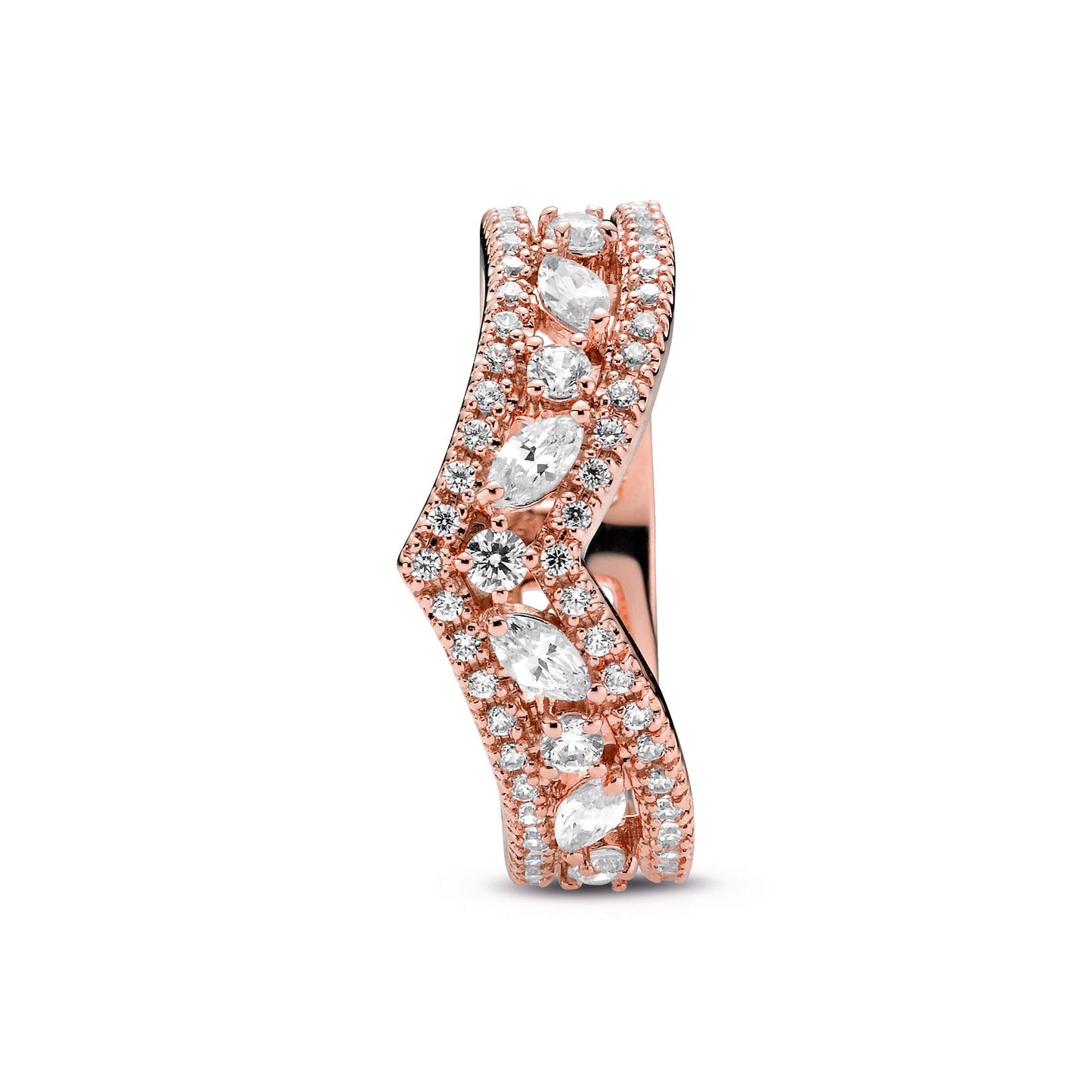 Sparkling Marquise Double Wishbone Ring