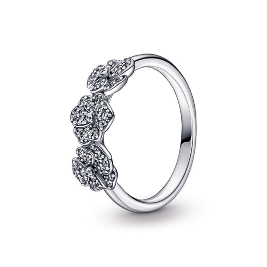 Triple Pansy Flower Ring
