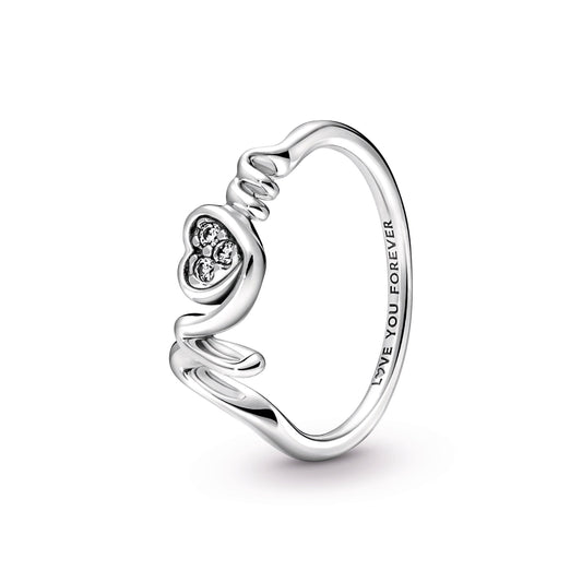 Mum Pavé Heart Ring