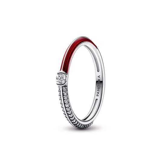 Pandora ME Pavé & Red Dual Ring