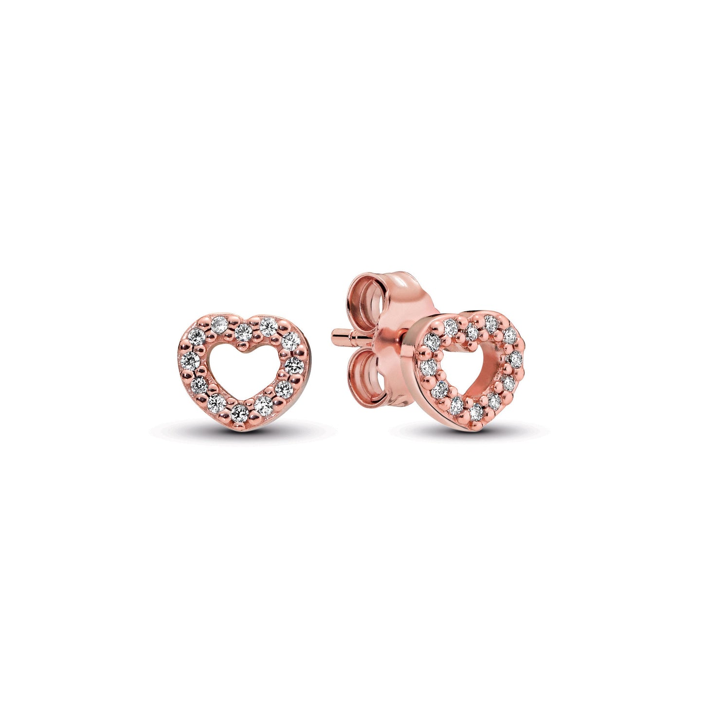 Open Heart Stud Earrings