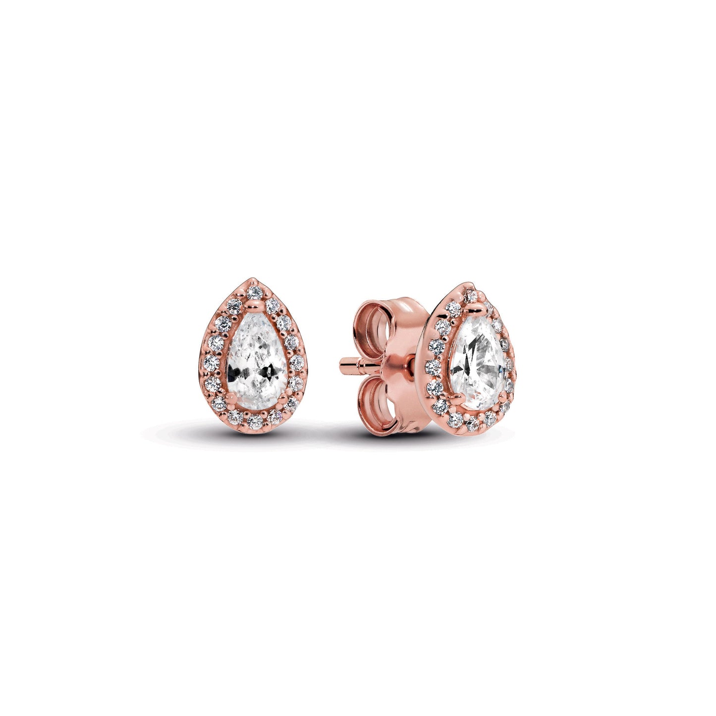 Teardrop Halo Stud Earrings