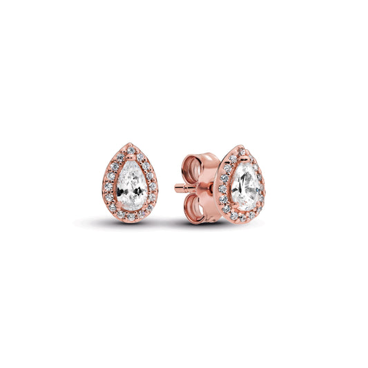 Teardrop Halo Stud Earrings