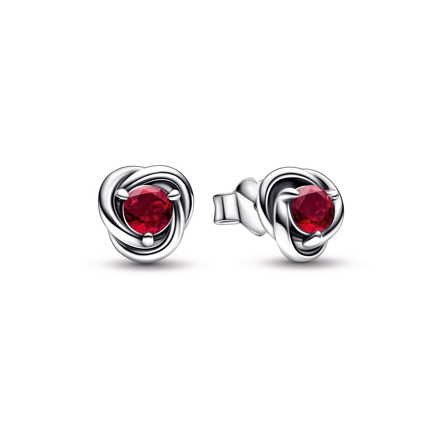True Red Eternity Circle Stud Earrings