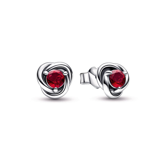 True Red Eternity Circle Stud Earrings