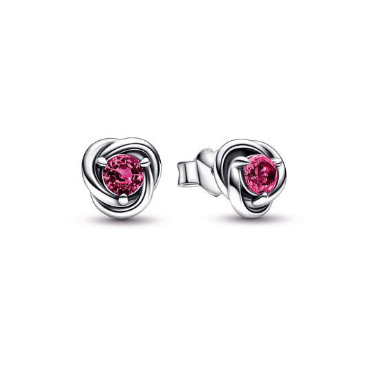 Pink Eternity Circle Stud Earrings
