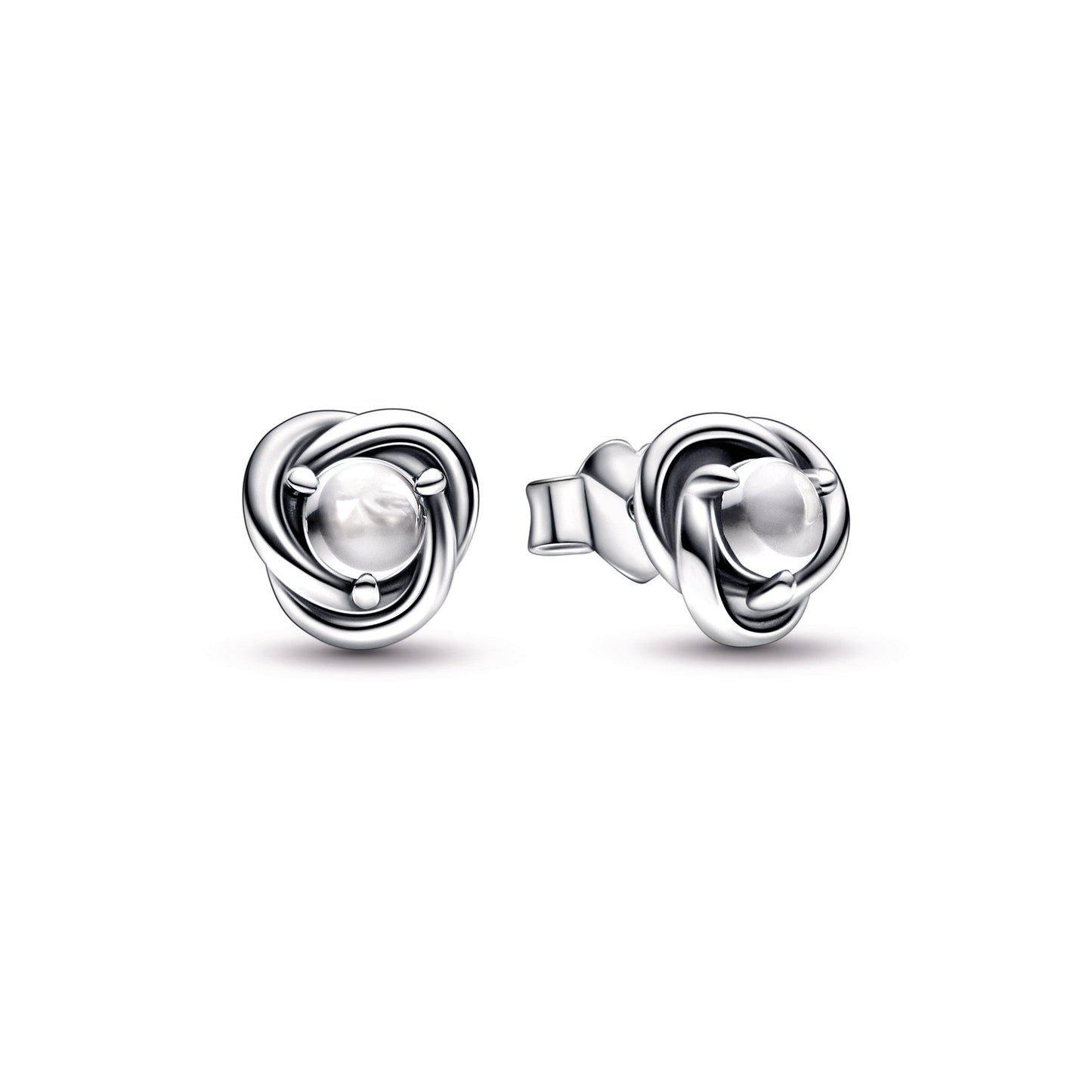Clear Eternity Circle Stud Earrings