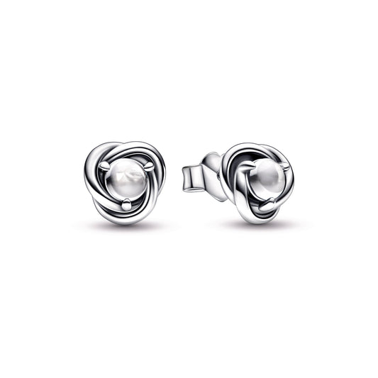 Clear Eternity Circle Stud Earrings